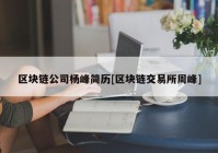 区块链公司杨峰简历[区块链交易所周峰]