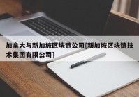 加拿大与新加坡区块链公司[新加坡区块链技术集团有限公司]